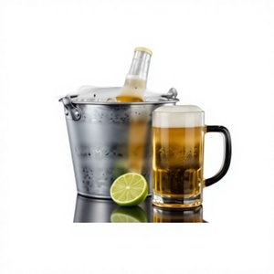 Seau à glace décoratif en aluminium élégant, refroidisseur de boissons robuste, idéal pour les mariages, les événements, les bars, la décoration intérieure et l'ambiance. - Product Image 1