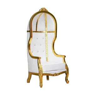 Hot Antique Carved Golden French Canopy Chair on Sale