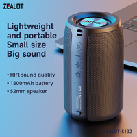 Enceinte portable Zealot S132 5W sans fil mini avec radiateur de basses profondes, résistance aux éclaboussures, batterie 1800mAh, appairage TWS, Type-C