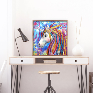 Peinture de <span class=keywords><strong>diamant</strong></span> 5D à mosaïque de <span class=keywords><strong>licorne</strong></span>, broderie de dessin animé, faite à la main, pour adultes et enfants - Product Image 3