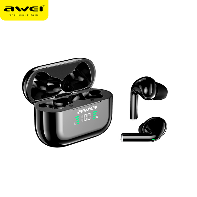 AWEI TWS Sport Version T29P Wireless Earbuds IPX6 Waterproof In-Ear Headphones with Digital Display Battery Indicator