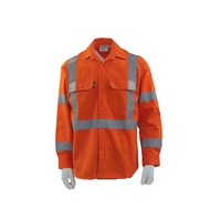 Chemise de travail à manches longues haute visibilité orange réfléchissante pour la construction, la circulation routière et les travaux industriels