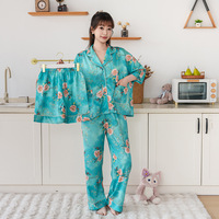 Pyjamas d'été respirants pour femmes, nouveaux ensembles de pyjamas à fleurs fraîches, manches courtes, motif lettres, élégants