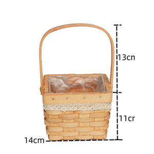 Cesta Tejida Akifuji Redonda de Tamaño Estándar con Ribete de Encaje para Maceta, Decoración de Sala de Estar - Product Image 4