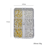 Punk Style Nail Supplies 6 Grilles Mini Métal Rivet Nail Decor 3D Alliage Cône Rivet Nail Art Accessoires