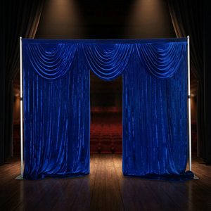 Support de toile de fond en aluminium pour événements de mariage, barre transversale simple, 3 m x 3 m, argent, structure robuste pour rideaux et tentures - Product Image 1