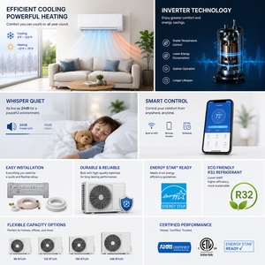 <b>Mini</b> Split <b>Air</b> <b>Conditioner</b> Heat Pump 23 SEER2 R32 WiFi Smart Quiet 24dB Low Ambient -13F Energy Star Household Outdoor High Effi - Product Image 1