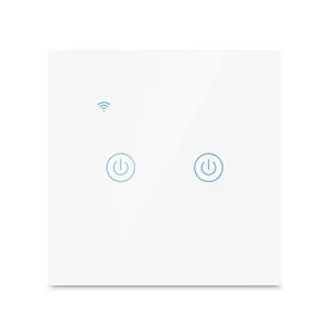 Tuya Smart Life APP UE/Reino Unido Estándar Wifi 1/2/3/4 Gang No-Neutral/ Neutral Smart Touch Switch Diseño de placa de interruptor inteligente