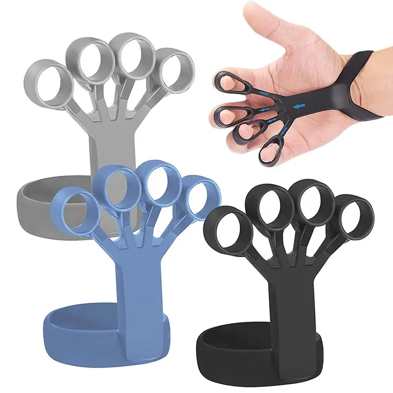 Silicone Hand Grip Device Finger Exercise Hand Strengthener Stretcher Hand Trainer Rehabilitation Training Equipment Muscle Tool