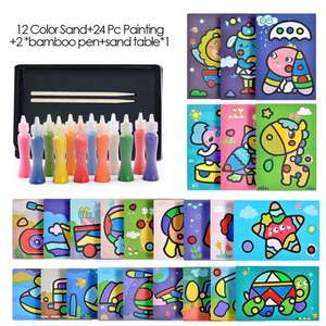 Juguetes de dibujo de pintura de arena de colores, DIY, Manual, 12/18/24 colores, pintura de arena, aprendizaje, juguetes de pintura - Product Image 3