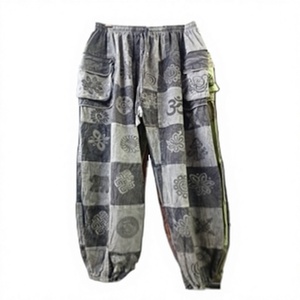 GM-300124U <b>Women's</b> Adults Summer Hip Hop Casual <b>Overalls</b> Harem Yoga Trousers High Waist Wide Leg Calf-Length Drawstring Closure - Product Image 1