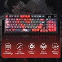 OEM ODM K719 PRO Kablosuz RGB Gasket Oyun Klavyesi DyeSub Anime Tuş Başlıkları Kolay Kontrol LED Bilgi Ekranı 0 Gecikmesiz Üç Modlu Yastıklı