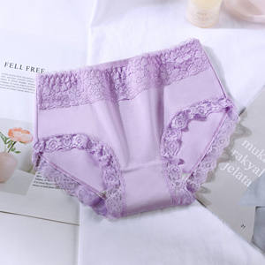 Kunden spezifische Mädchen Unterwäsche Junge Mädchen Spitze Atmungsaktive Mittlere Taille Baumwoll spitze Schwarz Höschen Bilder von Spitze Höschen Bulk - Product Image 4