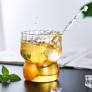 Gobelet en verre à rayures verticales, transparent, pour boissons froides, en verre borosilicate de haute qualité, pour lait et gelée, gobelet à eau tendance, pour les fêtes - Product Image 2