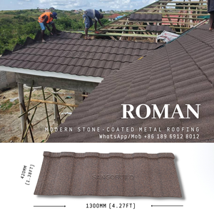 カラー建築建材石で覆われた屋根タイルアルミニウム亜鉛金属屋根曲げシートローマの屋根タイル - Product Image 6