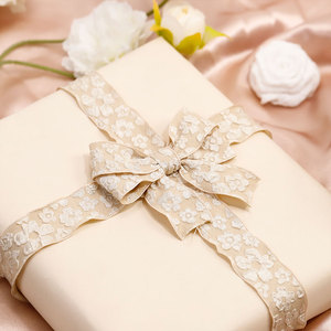 Custom Designer nastro torta Bouquet fiori a coda di pesce involucro di <span class=keywords><strong>lino</strong></span> di pizzo ondulato nastro di loto foglia di pizzo pieghettato nastro - Product Image 4