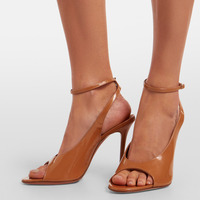 Sandales à talons hauts pour femmes, style designer, à talon aiguille, avec bride cheville et bout rond, en PU verni, collection 2026, vente chaude