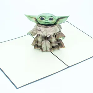 Baby Yoda Pop Up Greeting Card 3D Printing Card Vietnam Wholesale handicraft customize hot selling