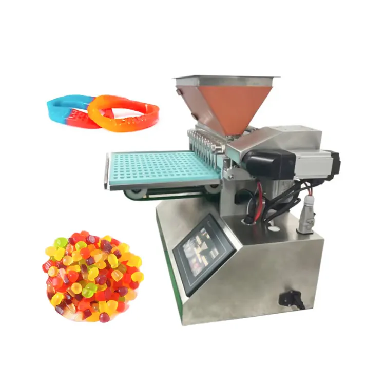 Tischdepositor automatisch elektrisch Weichgummi-Bärwürmchen-Hersteller Süßigkeiten-Herstellungsmaschine Gelee-Süßigkeiten-Maschinen