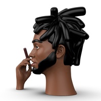 Personalizada hecha a mano Rasta Africana rastas fumar hombre figura incienso Cámara resina cabeza cara incienso cono quemador para la meditación