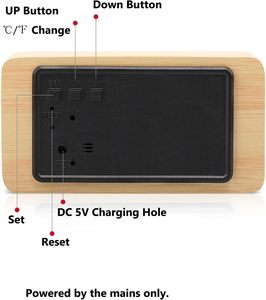 New Material MDF Voice Control AAA Battery and USB Charger Digital Desk <b>Clock</b> Wood Alarm <b>Clock</b> Wooden <b>Led</b> Digital Alarm <b>Clock</b> - Product Image 3