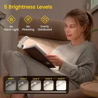 Lampe de lecture LED mini pliable rechargeable USB, portable à clipser, lampe de chevet flexible pour lit, corps blanc, pour enfants et salon