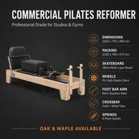 Machine de Pilates Reformer Série SM PLT, cadre en bois massif (chêne ou érable), équipement de fitness et de yoga de qualité professionnelle pour studio, vente en gros