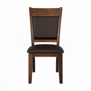 Nouvel ensemble de chaises de salle à manger contemporaines en bois et similicuir pour intérieur, fabriqué au Vietnam, comprenant deux chaises pour bureau à domicile - Product Image 1