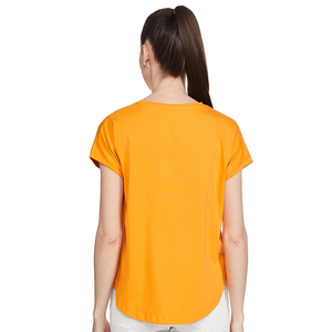Camiseta Nueva de Moda para Mujer, Casual, de Color Sólido, Talla Grande, Cuello Redondo, Manga Corta, con Estampado Personalizado, Directo de Fábrica en Bangladesh - Product Image 2