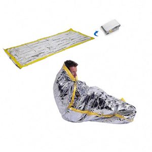 Sac de couchage d'urgence hybride en feuille de Mylar argentée pour survie en extérieur, isolation thermique, 200x100cm, 3 saisons - Product Image 1