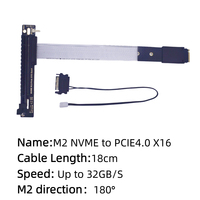 TISHRIC 18.5CM M.2 M-key ke PCIe 4.0 X16 Riser Adapter M.2 NVMe 2280 ke PCIE 16X Kabel Ekstensi untuk Laptop PC Kartu Grafis