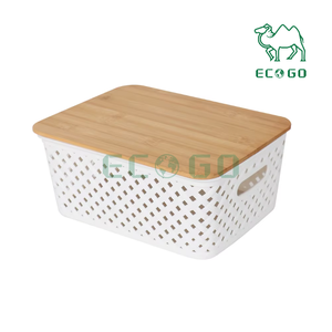 Caisse De Rangement Empilable En Plastique Blanc De 30 L, Panier De