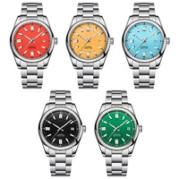 Montre automatique de luxe pour homme en acier inoxydable, étanche à 100 m, cadran couleur avec affichage de la date, montres mécaniques, largeur du bracelet 22 mm