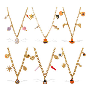 สร้อยคอจี้การ์ตูนฮาโลวีน สแตนเลสชุบทอง 18K เครื่องประดับแฟชั่นสำหรับงานปาร์ตี้ สร้อยคอจี้สำหรับทุกเพศ - Product Image 5