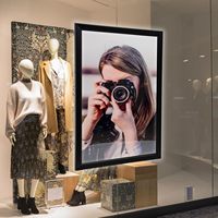 Bingkai Foto Poster Film LED Backlit yang Dipasang di Dinding, Kotak Lampu LED dengan Bingkai Foto Aluminium Snap, Penyangga Papan Tanda