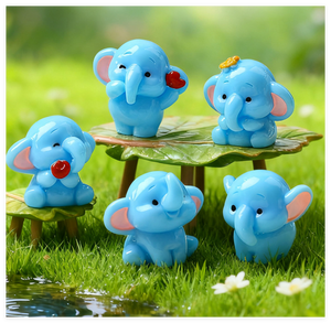 Statuetta di <span class=keywords><strong>Elefante</strong></span> in Resina Colorata per Micro <span class=keywords><strong>Giardino</strong></span> in Miniatura, Decorazione per Casa delle Bambole, Vendita all'Ingrosso - Product Image 3