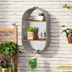 Toallero de Madera Estilo Rústico con Estantes, Bañera Galvanizada, Soporte <span class=keywords><strong>para</strong></span> Toallas, Estante Decorativo de Pared <span class=keywords><strong>para</strong></span> Baño - Product Image 4