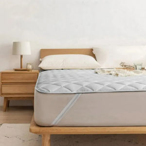 Ultraschall-Gesteppter Antiallergischer Matratzenbezug Einweg Atmungsaktiver Polyester-Matratzenschoner, Maßanfertigung, Grau, Weiß - Product Image 3