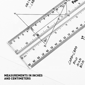 Foska Trong Suốt 4 Pcs Vòng Tròn Vẽ La Bàn Tam Giác Trường Math Nhựa Hình Học Cụ Thước Bộ - Product Image 4