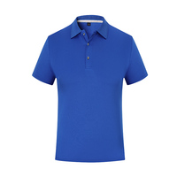 Hoogwaardig gekleurd zakelijk casual marineblauw overhemd unisex zomer ademend korte mouw revers korte mouw ODM op maat gemaakte polo
