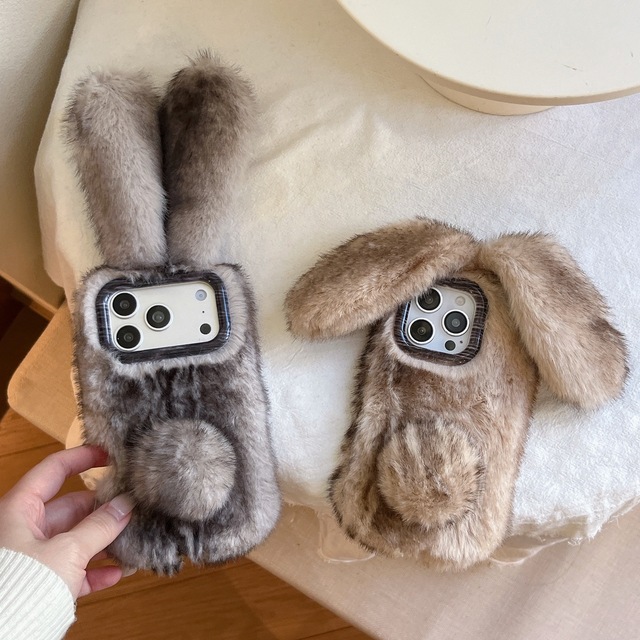 Fur Rabbit Ear Gradient Colors Phone case Protective Cover Mobile Shell for iphone One Piece