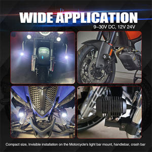 Lampu stang Led sepeda motor, 2 buah lampu kerja dudukan stang Super terang 20W - Product Image 6