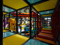 Aire de jeux intérieure avec toboggan en spirale et structures de jeu multi-niveaux |   Équipements de divertissement commerciaux pour enfants