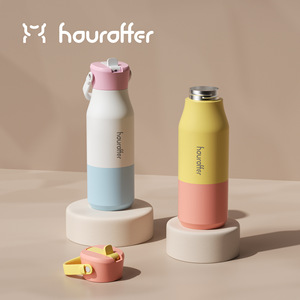 Custom Molded Thermos Cup Light Green 500Ml Travel <b>Bottle</b> With Three Lid Design For Home Car Office Outdoor Use - Product Image 4