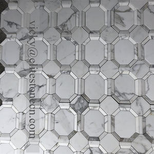 Calacatta batu marmer emas efek 3D ubin mosaik desain Modern untuk dekorasi dinding Interior rumah ketebalan 10mm dengan fitur parket - Product Image 4