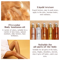 Illuminateur liquide waterproof de luxe à paillettes pour le corps et le visage, huile scintillante pour le corps, marque privée
