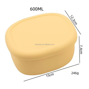 Contenitore per Alimenti in Silicone di Grado Alimentare con Coperchio Sigillato 600ML, Portatile per <span class=keywords><strong>Casalinghe</strong></span>, Campeggiatori, Viaggiatori, Utenti di Palestra - Product Image 1