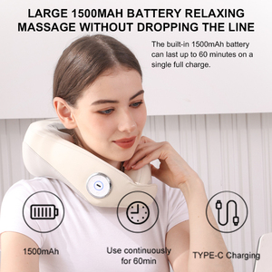 Ergonomic Heating Pillow for Neck Shoulder Pain Relief Portable Rechargeable Deep Tissue Kneading Home Office Travel Use ST-331 - Product Image 2