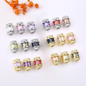 Color Preserving Loose Beads Emerald Cut Zircon Spacer Beads For <b>Bracelet</b> Making <b>Metal</b> Plated Jewelry Components - Product Image 3