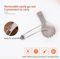 Titane Spork Cuillère Pliante Vaisselle Extérieure Camping Ustensiles De Cuisine Léger Plié Couverts pour Camping Accessoires